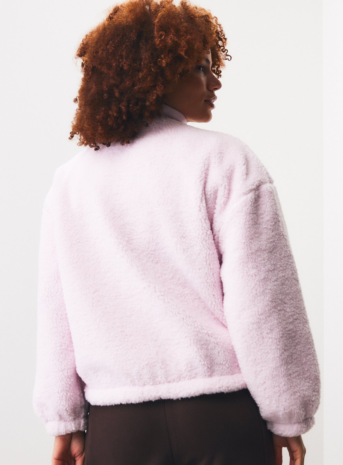 Pink Borg Fleece Half-Zip Jacket XL - Image 4 thumbnail
